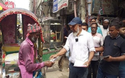 ৩১ দফা বাস্তবায়নে মাসুদুজ্জামানের পক্ষে গণসংযোগ ও লিফলেট বিতরণ