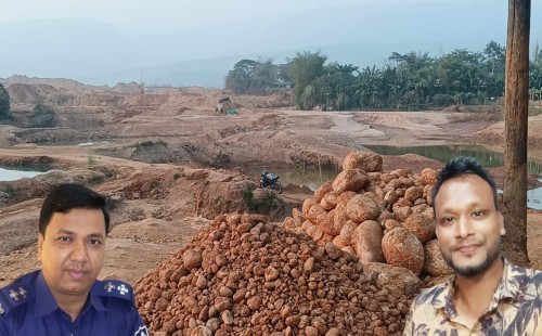 কোম্পানীগঞ্জ থানার ভোলাগঞ্জ পুলিশ ফাঁড়ির সদ্য বহিষ্কৃত ইনচার্জ কামরুল আলম ও আব্দুল জলিলের নেতৃত্বে চলছে পাথর লুটপাট, অডিও ভাইরাল